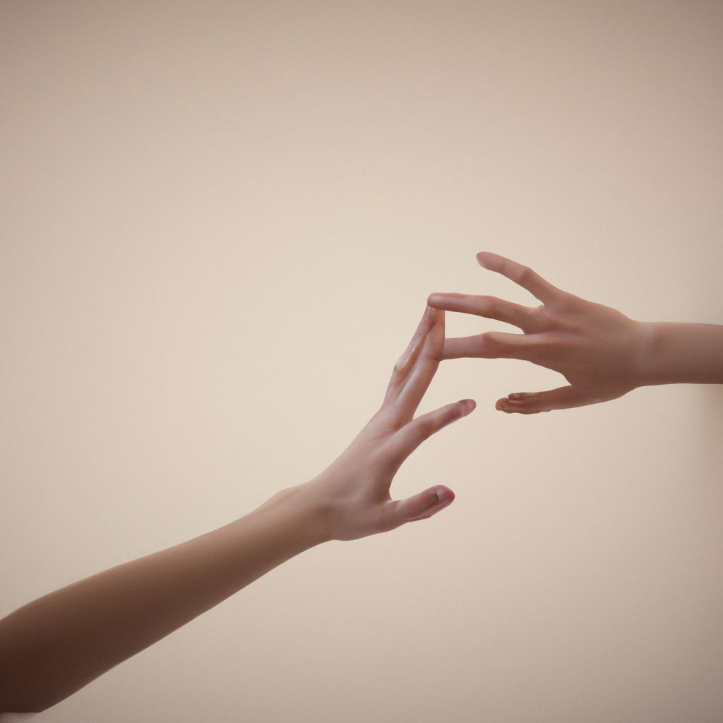 [Image: Two hands reaching out towards each other, but separated by a wall]. Sigma 85 mm f/1.4. No text.