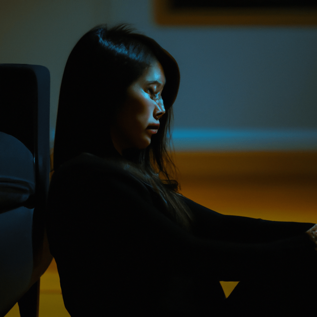 [PHOTO] A woman sits alone in a dimly lit room, heartbroken and betrayed, as she contemplates the aftermath of infidelity.. Sigma 85 mm f/1.4. No text.